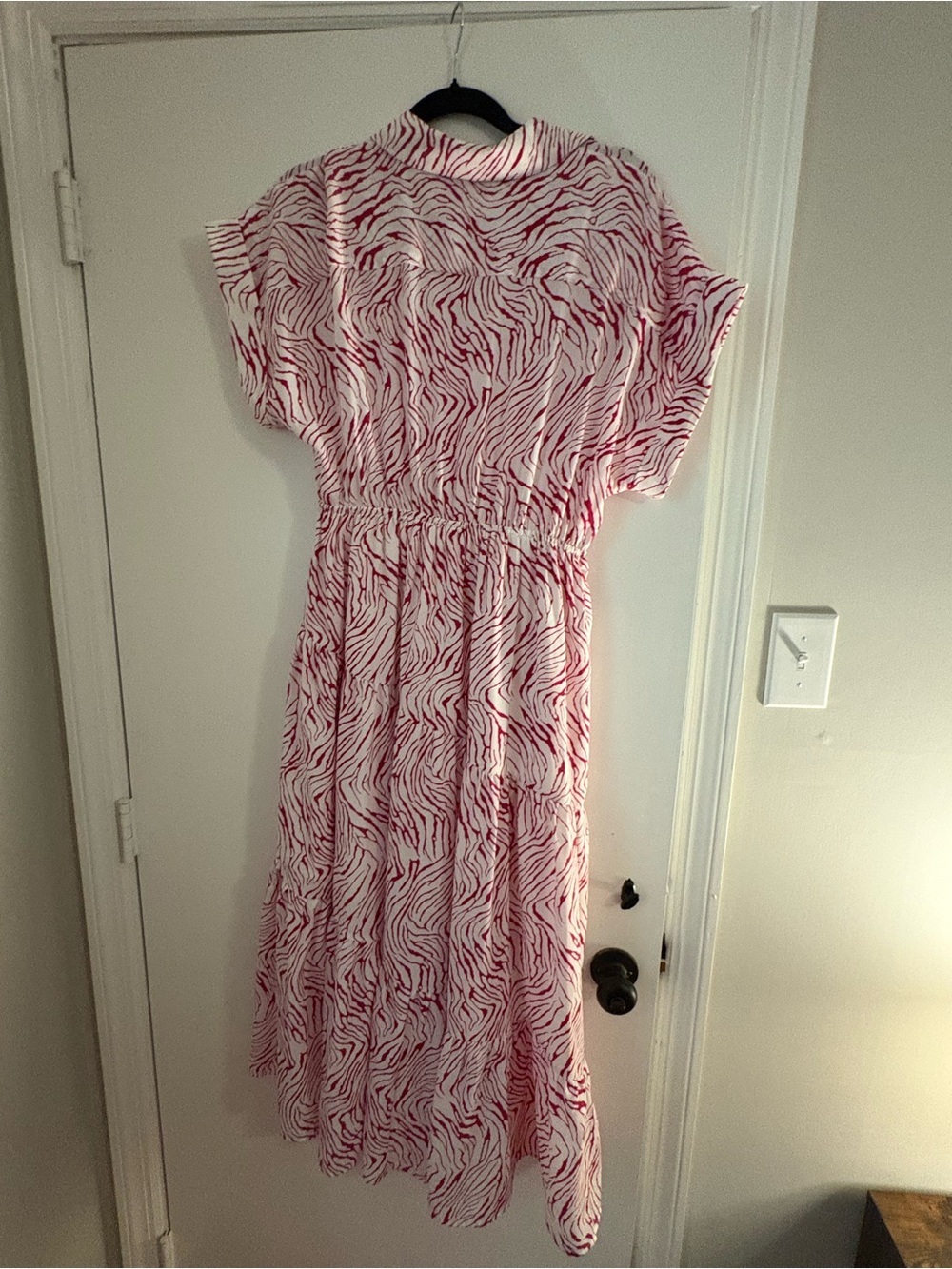 entro Pink Zebra-Print Midi Dress with V-Neck - Picture 4 of 4